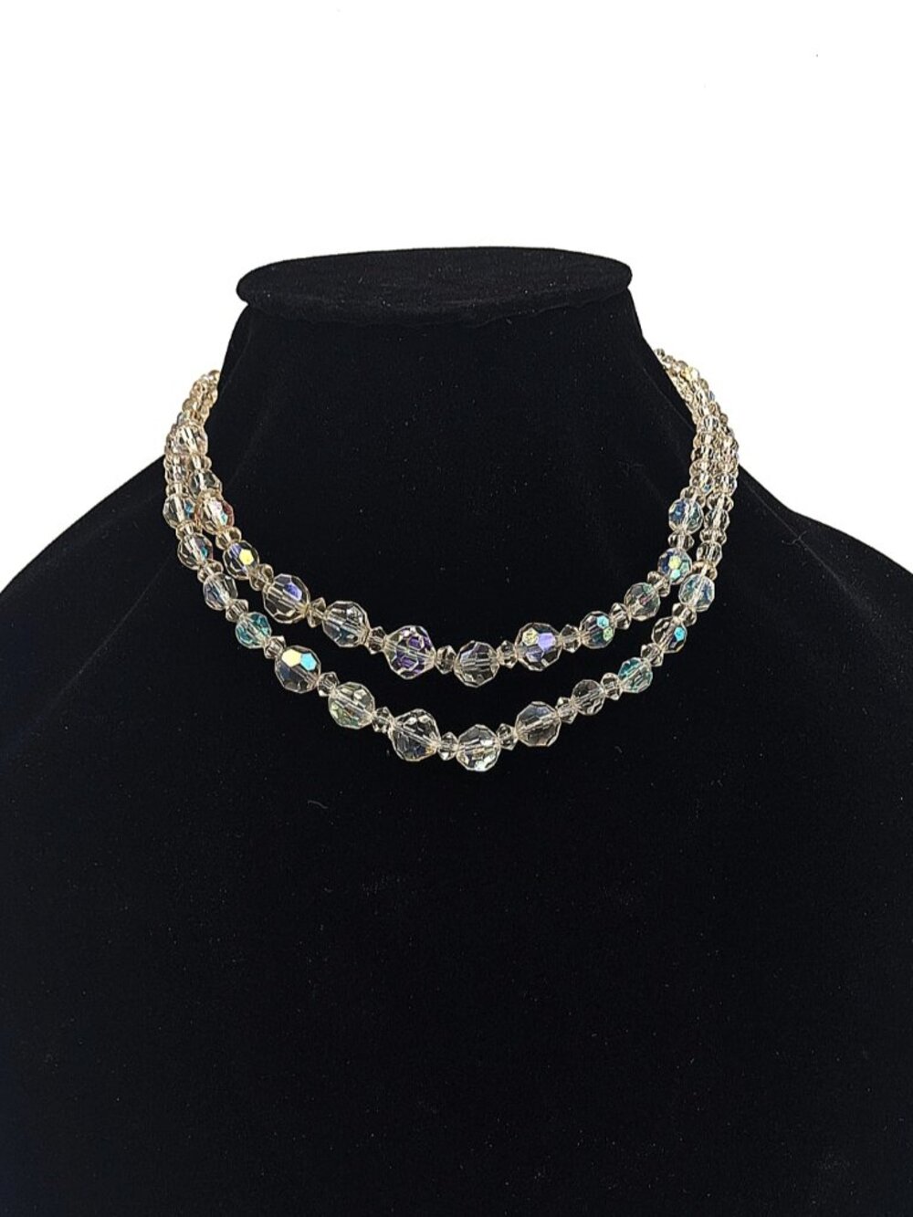 Vintage Aurora Borealis Faceted Crystal Choker